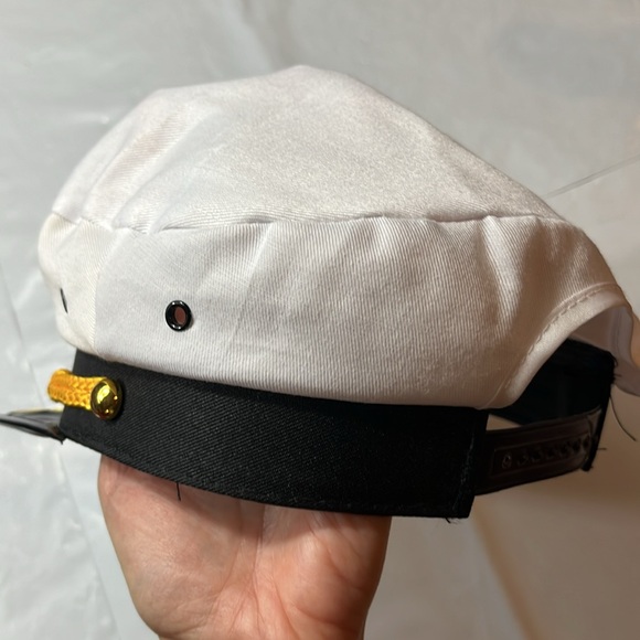 Captains HAT ship yacht SnapBack yellow embroidery anchor roping emblem on brim - Picture 14 of 16